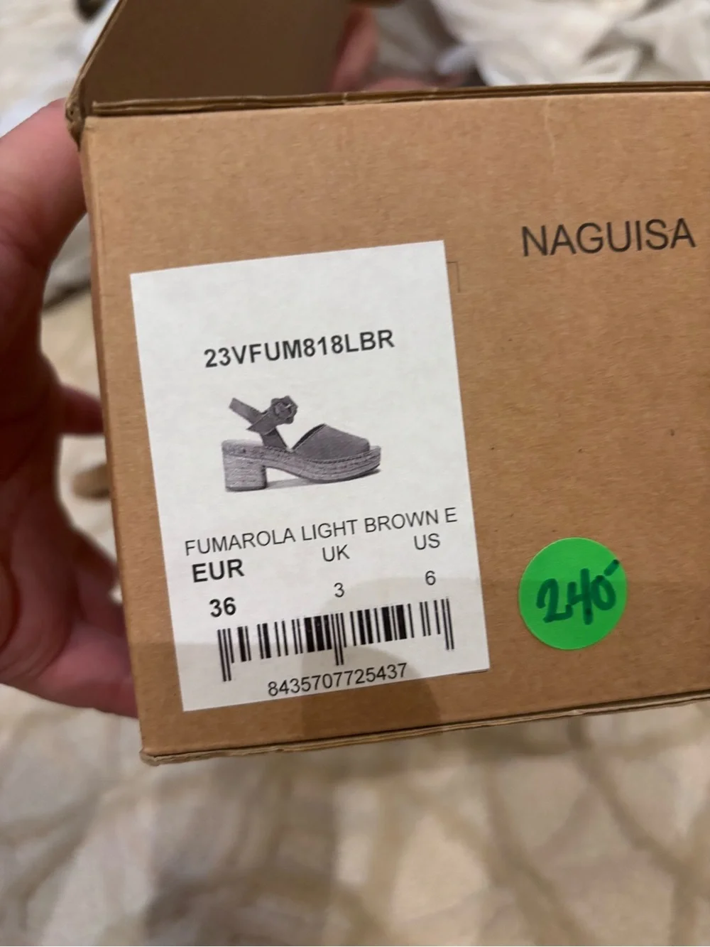 NIB Naguisa Fumarola Tan Leather Espadrille Slingback Sandals